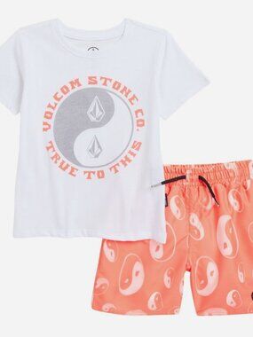 Toddler Boys Volcom T-Shirt & Swim Shorts Set Size 4T  New with Tags
